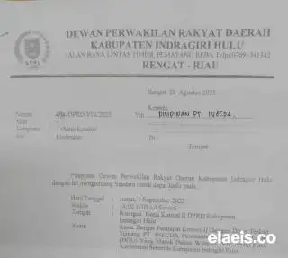 Besok, DPRD Inhu 'Hearing' dengan PT Inecda